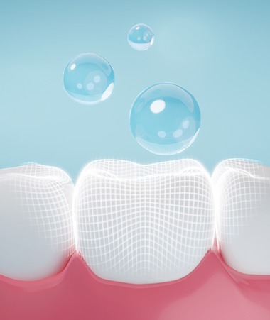 Close-up of fluoride mineral on blue background