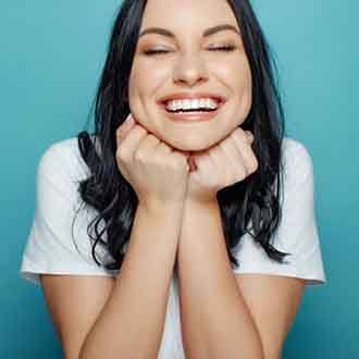 Lady smiles