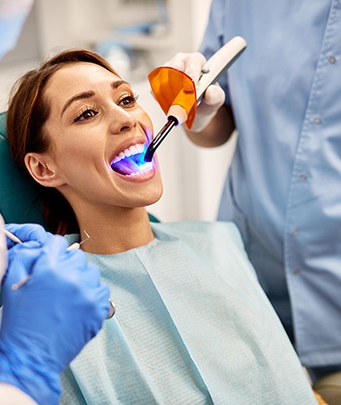 Dental sealant being applied to tooth in Springfield