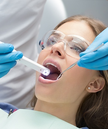 Woman receiving intraoral images