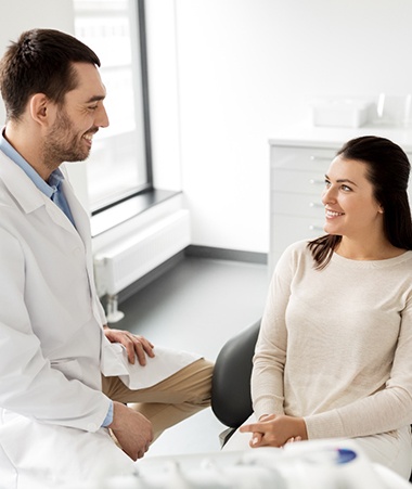 Patient at consultation for veneers in Springfield