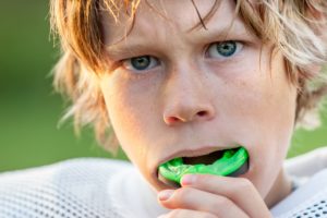 boy with mouthguard