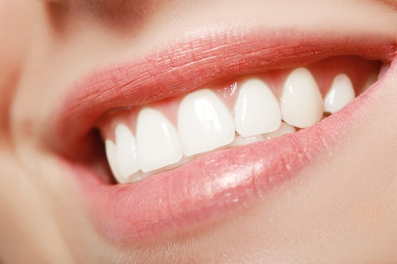 close-up of a bright smile after cosmetic treatment